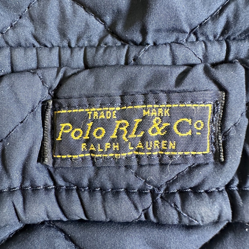 Polo Ralph Lauren Navy Blue Quilted Jacket Corduroy Trim 24M Baby Boy - Picture 6 of 16